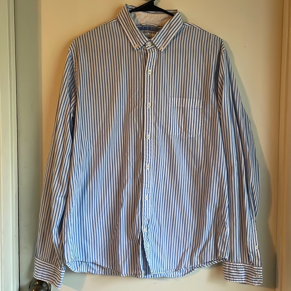 Classic white and blue stripes